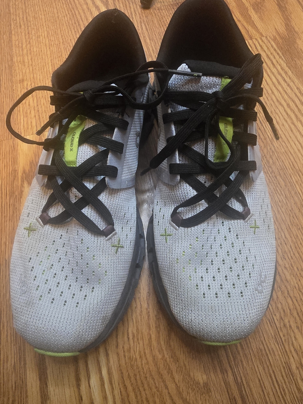 On Running Cloud X Sneakers Gray Black Green Mens 7 EU 40 Athletic